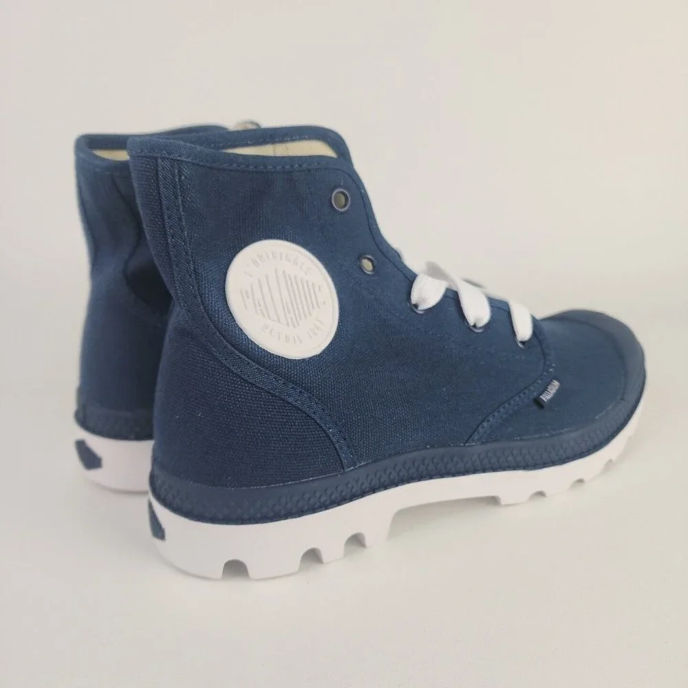 PALLADIUM Blanc Hi Hiking Outdoors Canva Boots Blue Men Boots - Picture 4 of 11